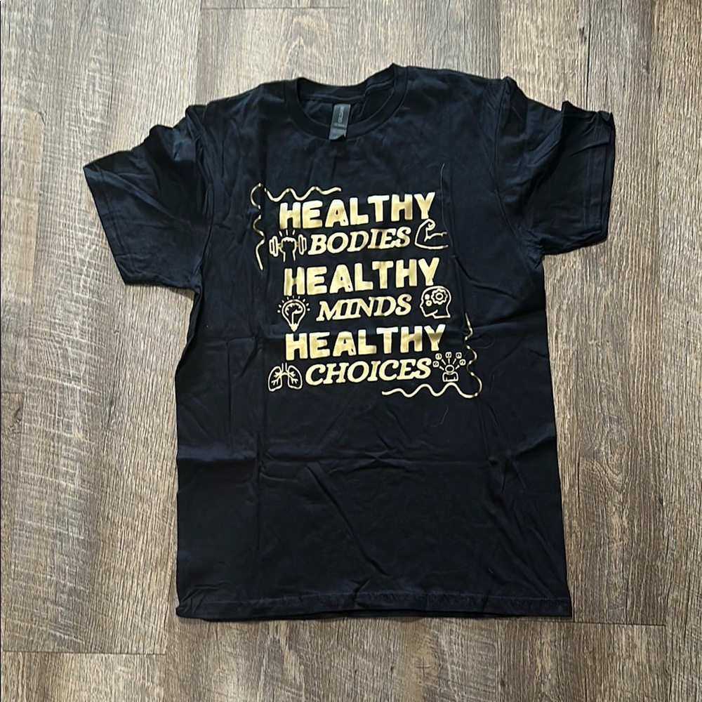 Black and Gold Short Sleeve Tees with Bold Design